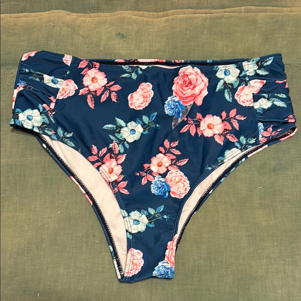 Floral High-Waisted Bikini Bottoms